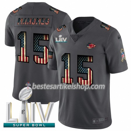 Herren Kansas City Chiefs Trikot Patrick Mahomes 15 Nike USA Flag 2018 Salute to Service Super Bowl LIV 2020